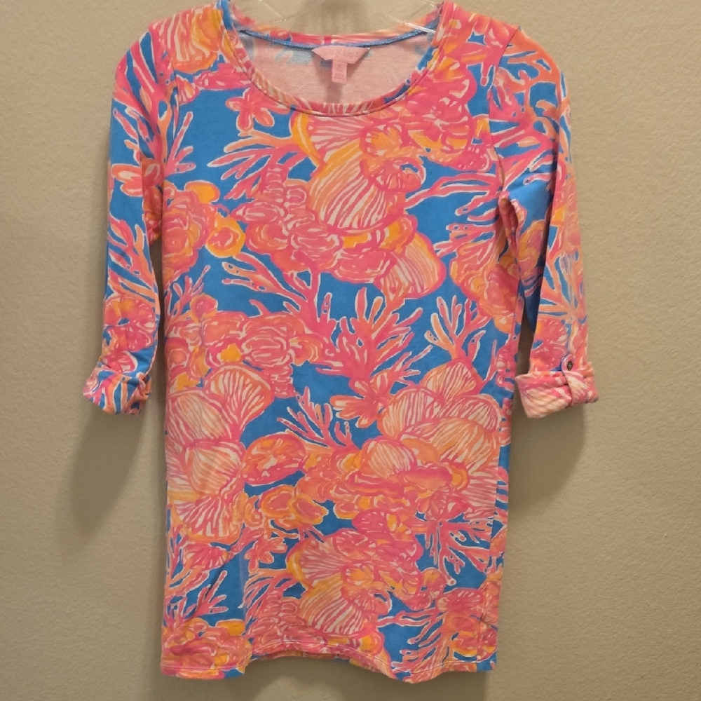 Lilly Pulitzer Colorful Floral Girls Dress Size XL 12-14